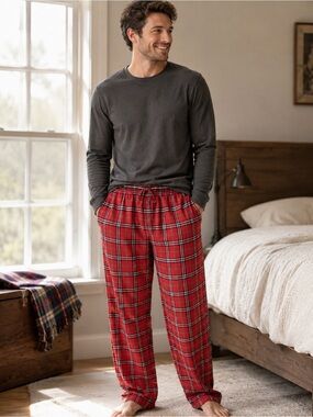 Garnet Hill Red Plaid Men’s Lounge Pajama Pants size L